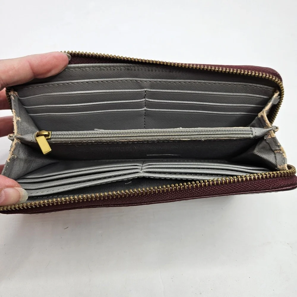 Fossil Wristlet Wallet Burgundy 8
